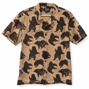 Filson Men's Tan and Dark Brown Bear Pattern Shirt
